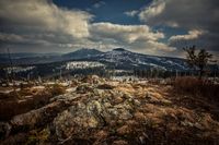 Wanderung am Goldsteig - im Hintergrund Arber